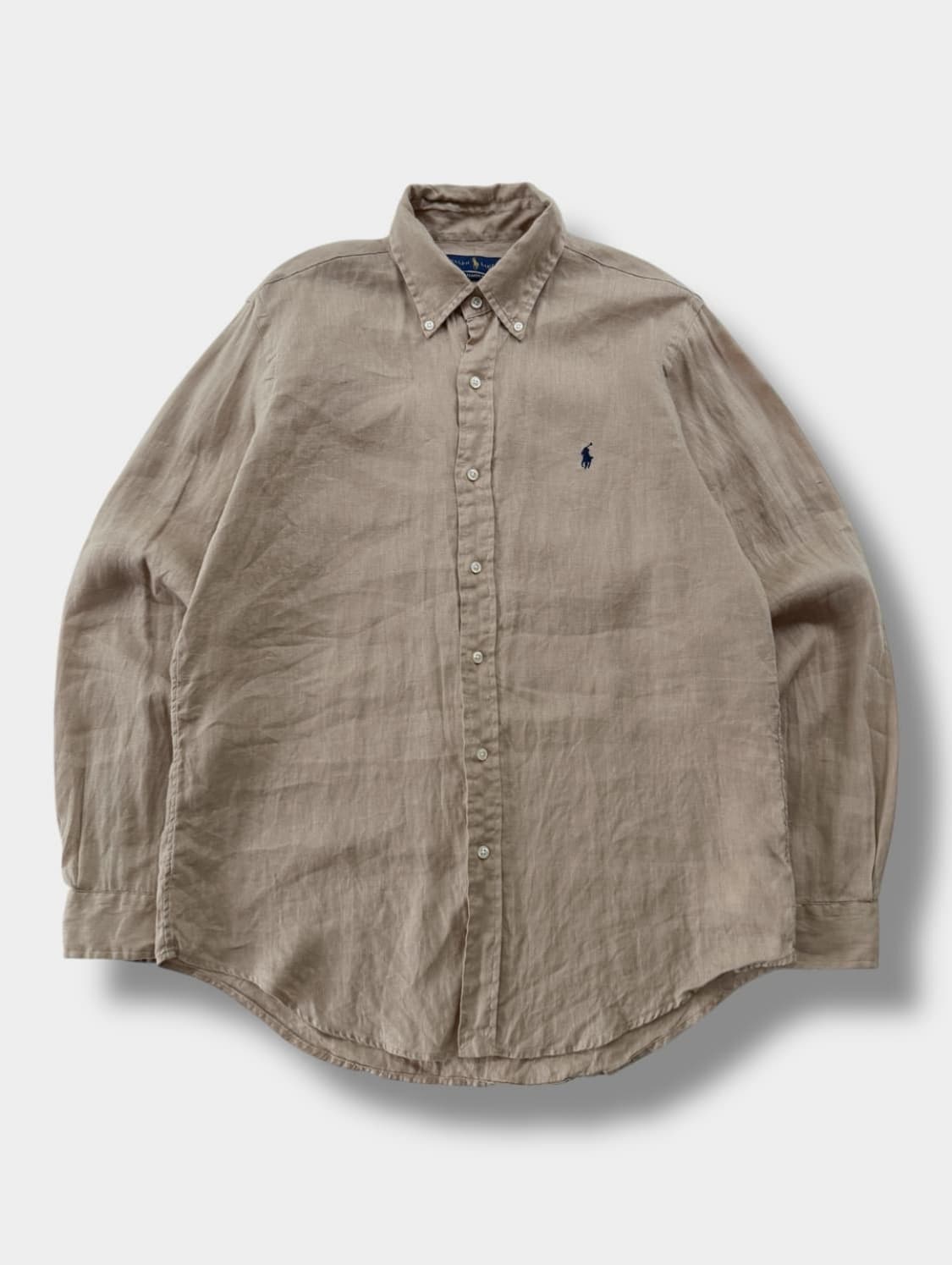 폴로 QR라벨 린넨베이지 셔츠 상품이미지1