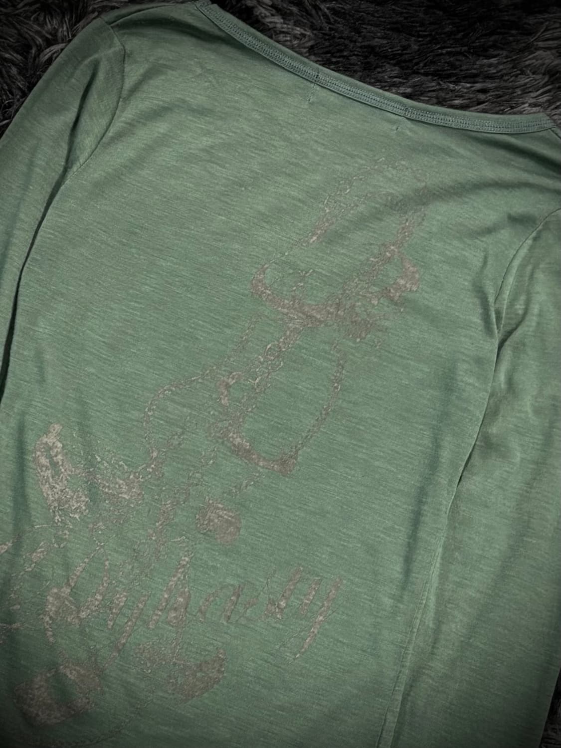 Heaven and Earth 실버 글리터 레터링 Y2k 긴팔 상품이미지4