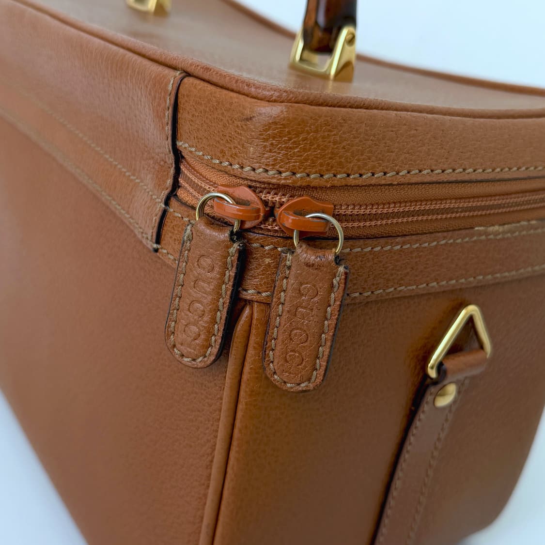 구찌 빈티지 뱀부 대나무 토트 베니티백 메이크업박스 상품이미지5