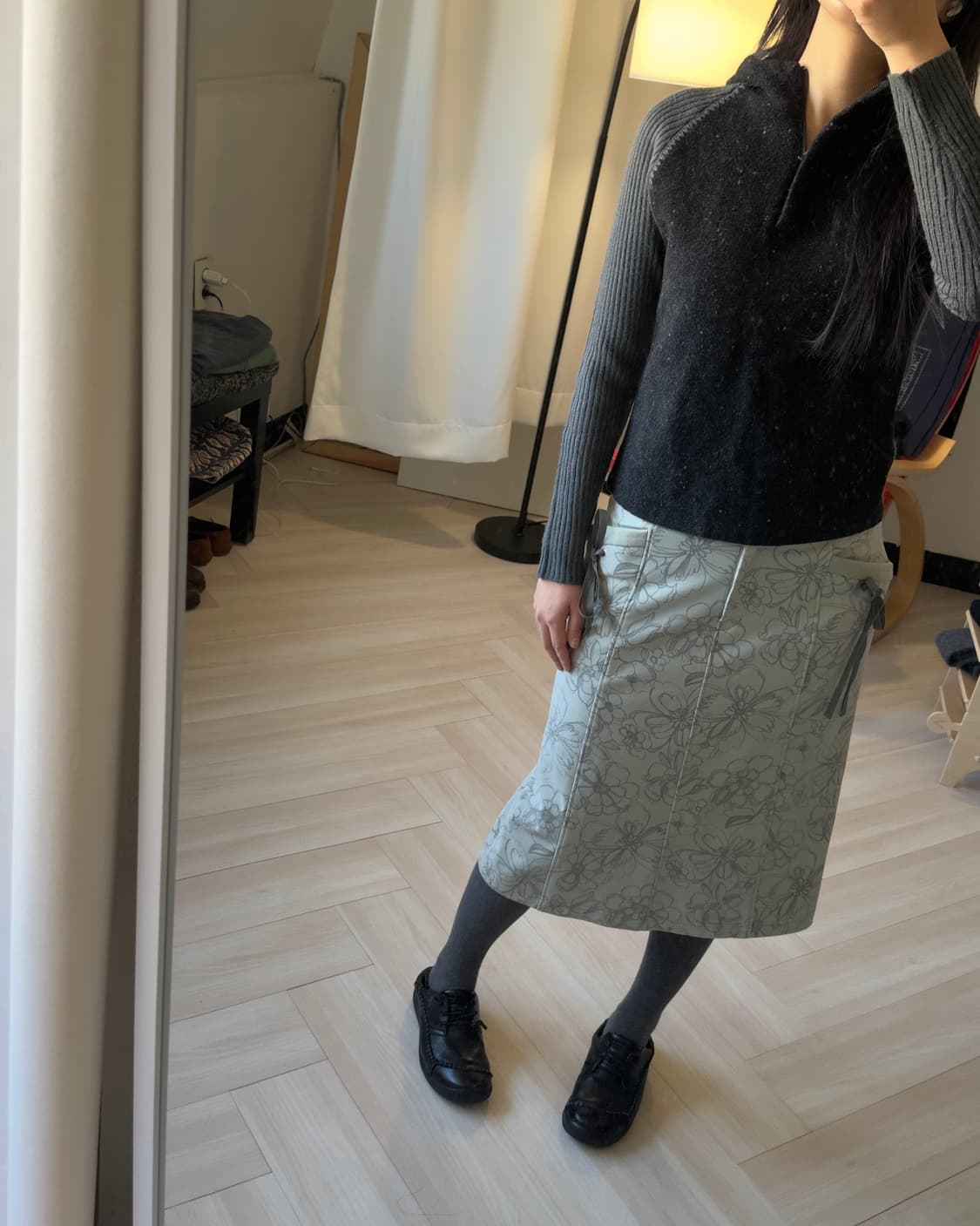[FIRIO] floral cotton lace up skirt 상품이미지3