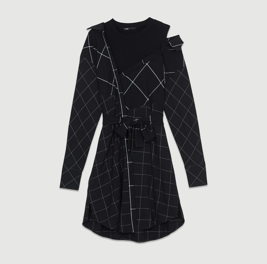 Maje 마쥬 체크 오프숄더 원피스 상품이미지1