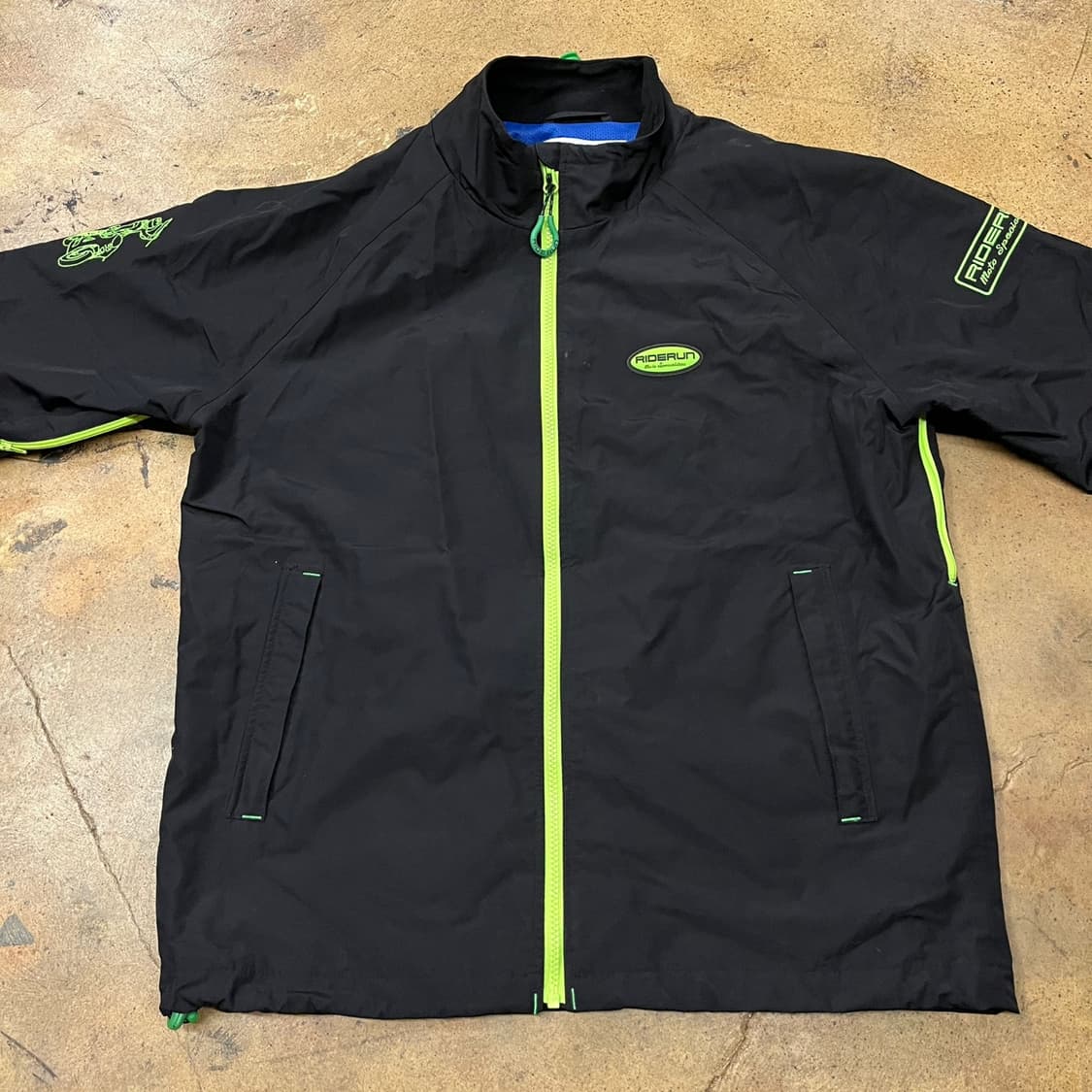 [정품/L] RIDERUN 라이더런 블랙 바람막이 자켓 b16 상품이미지3