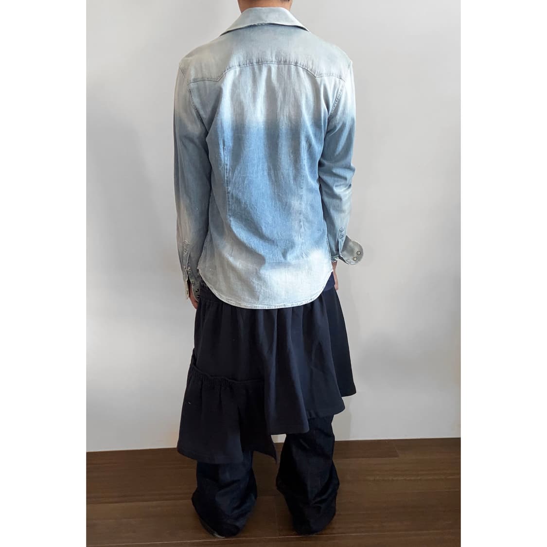Light Wash Denim Western Shirt 상품이미지3