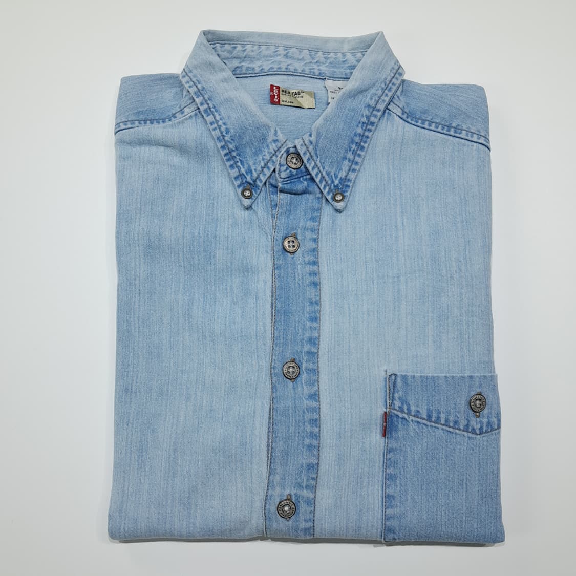 CK093 L 리바이스 90s 홍콩판 60521 연청 데님셔츠 남방 상품이미지7