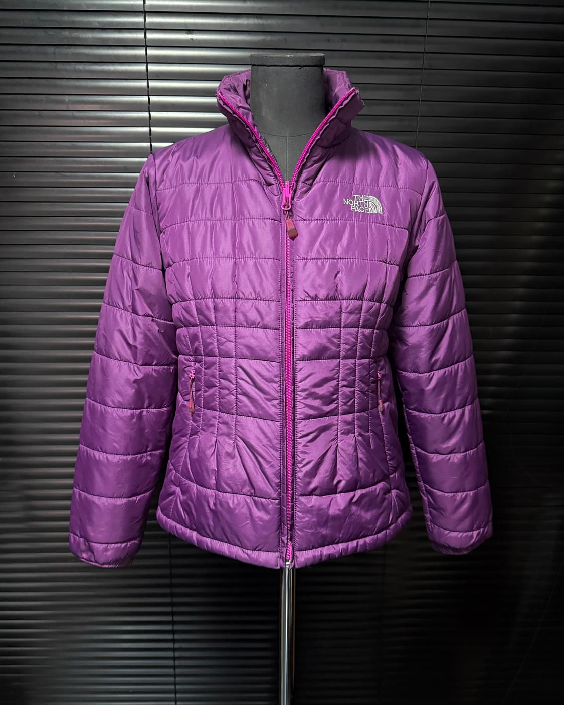 노스페이스 정품 보라색 퍼플 솜 패딩 눕시 퀄팅 M 95 여성 여자 집업 상품이미지1
