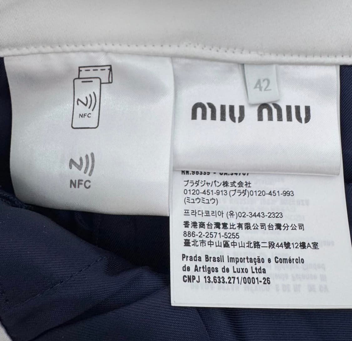 [42] 미우미우 남성 콘트라스트 드로우스트링 새틴 버뮤다 팬츠 반바지 상품이미지8