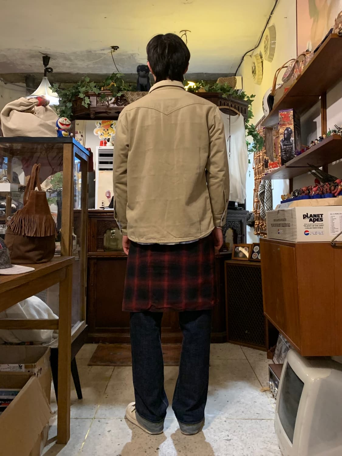 할리우드랜치마켓 베이지 패치워크 체크 자켓 상품이미지10