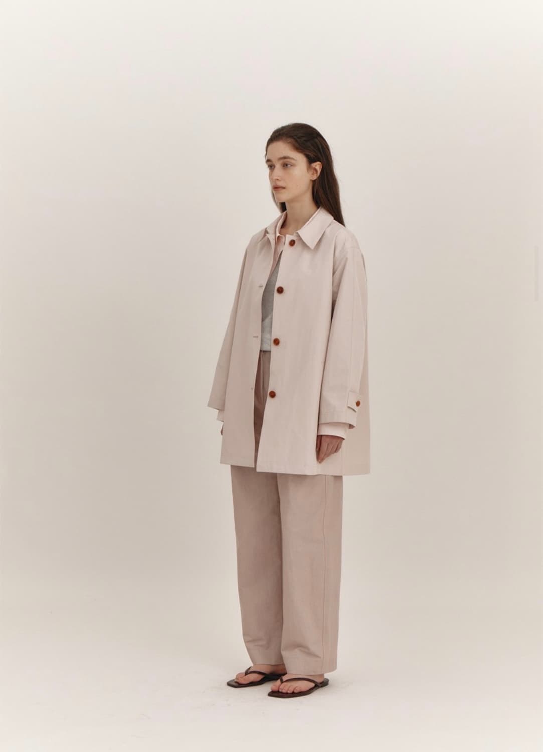 더라이 트렌치코트! 낫띵리튼 에토스 프라다 킨더살몬 파사드패턴 아모멘토 상품이미지4