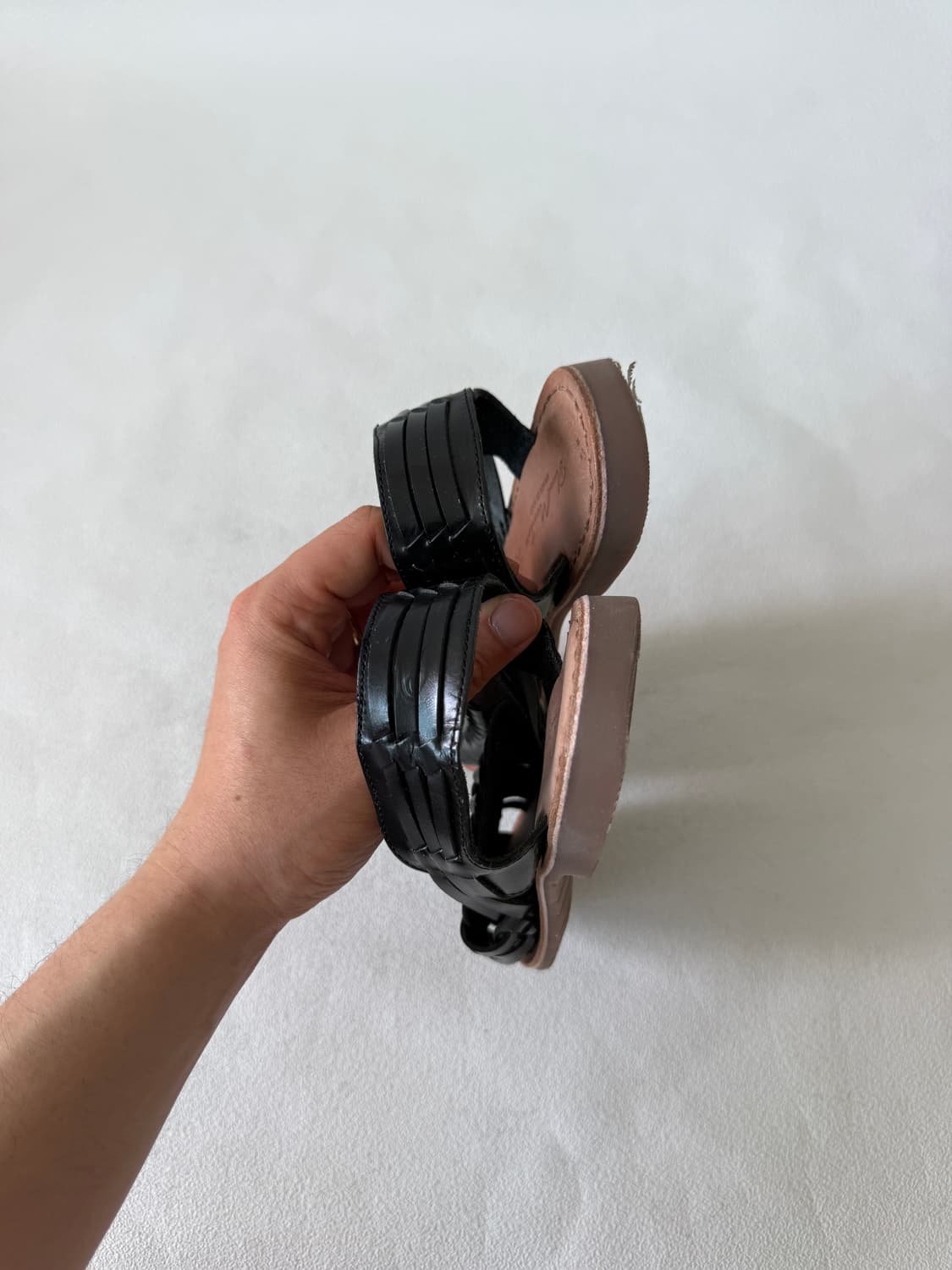 [EU38]Pre owned 레더 위밍 플랫 샌들 상품이미지6