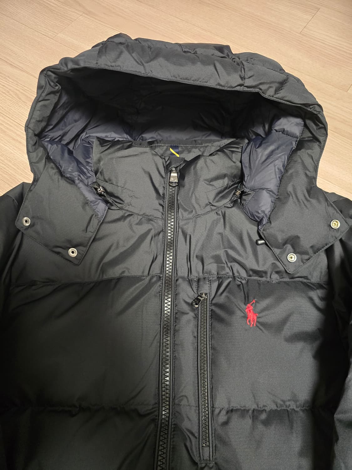 (새상품) 폴로 랄프로렌 고햄 다운 패딩 블랙  L사이즈 상품이미지3