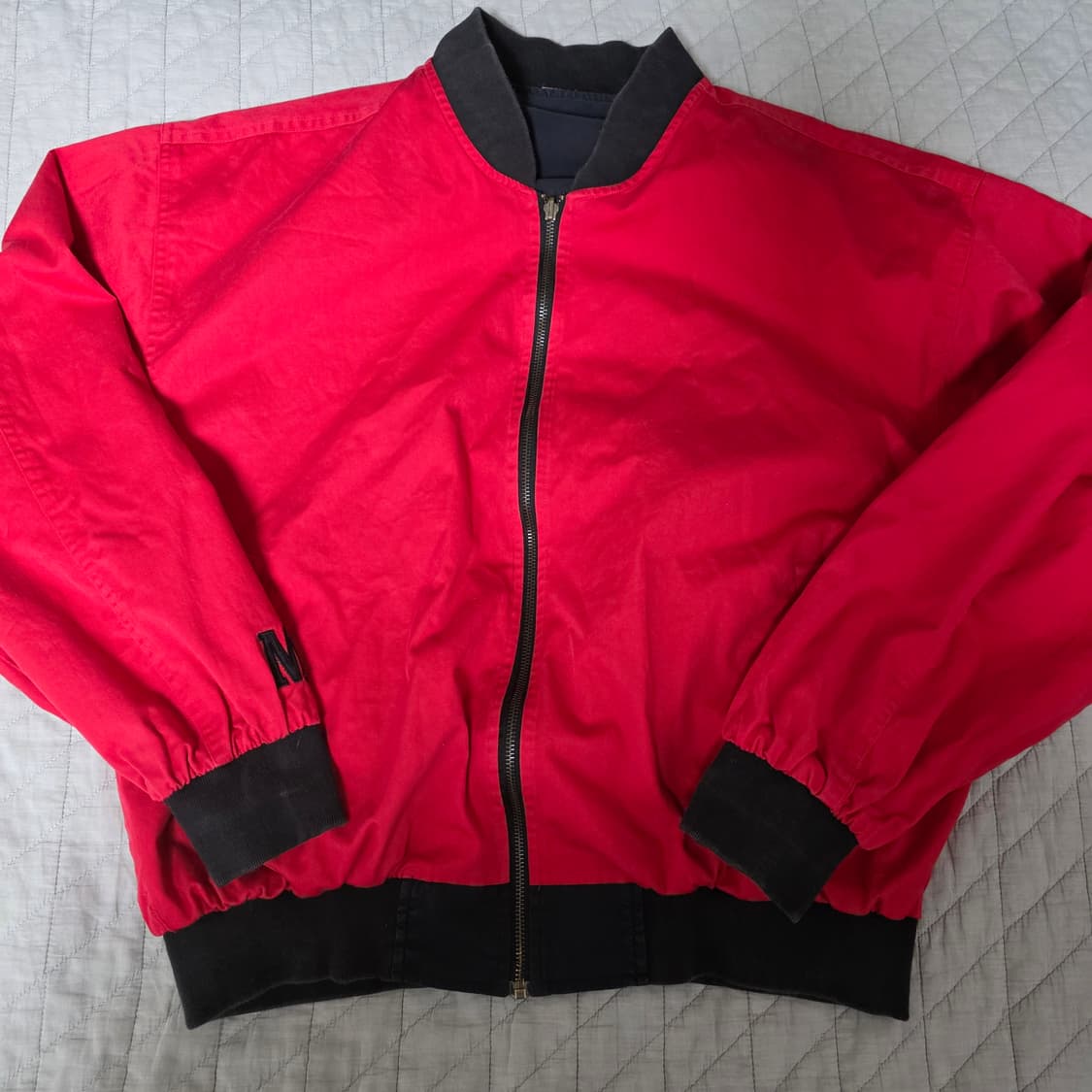 [XL] 90s 빈티지 말보로 리버시블 봄버 자켓 블랙/레드 투톤 상품이미지7