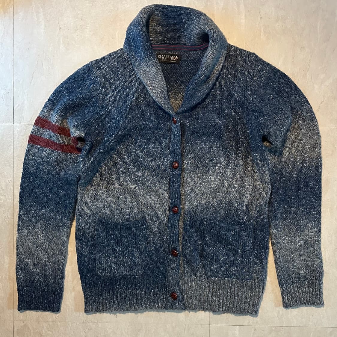 11FW BEAMS HEART Shawl Collar Knit cardi 상품이미지1