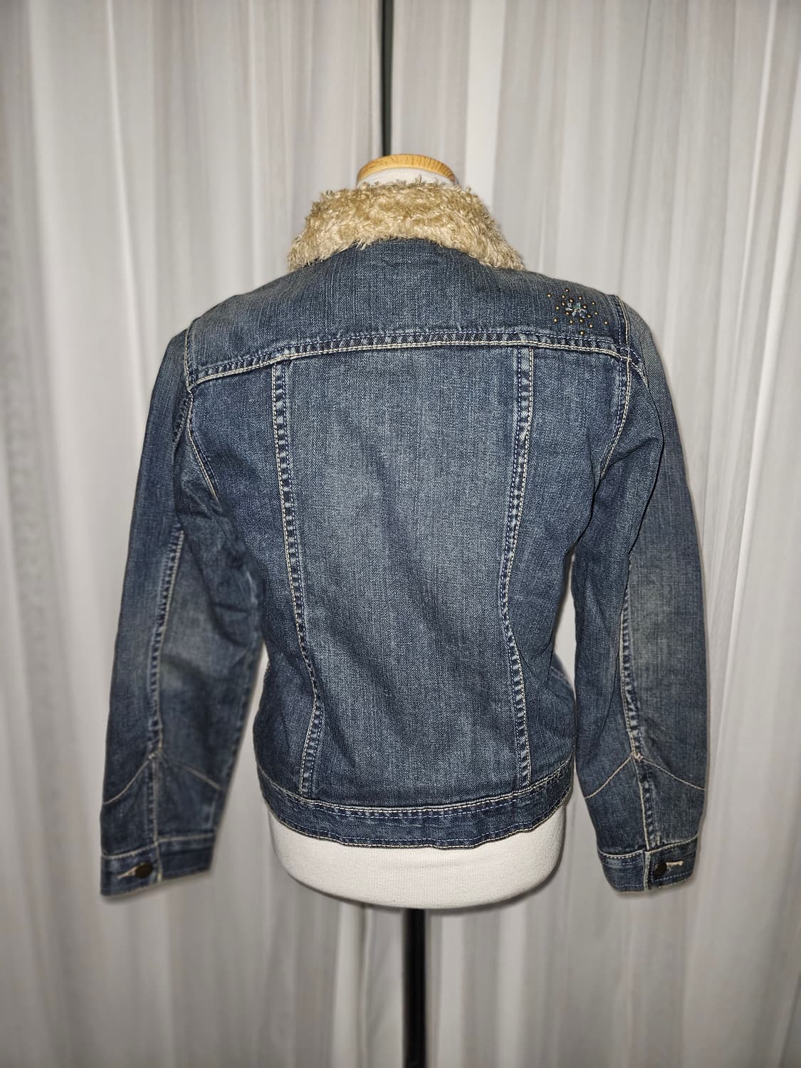 authentic gap 퍼 트리밍 젬스톤 데님 자켓 블루종 빈티지 상품이미지3