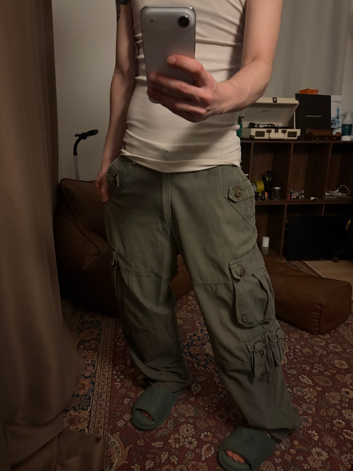 빈티지 본디지 카고 팬츠 그레이 상품이미지1