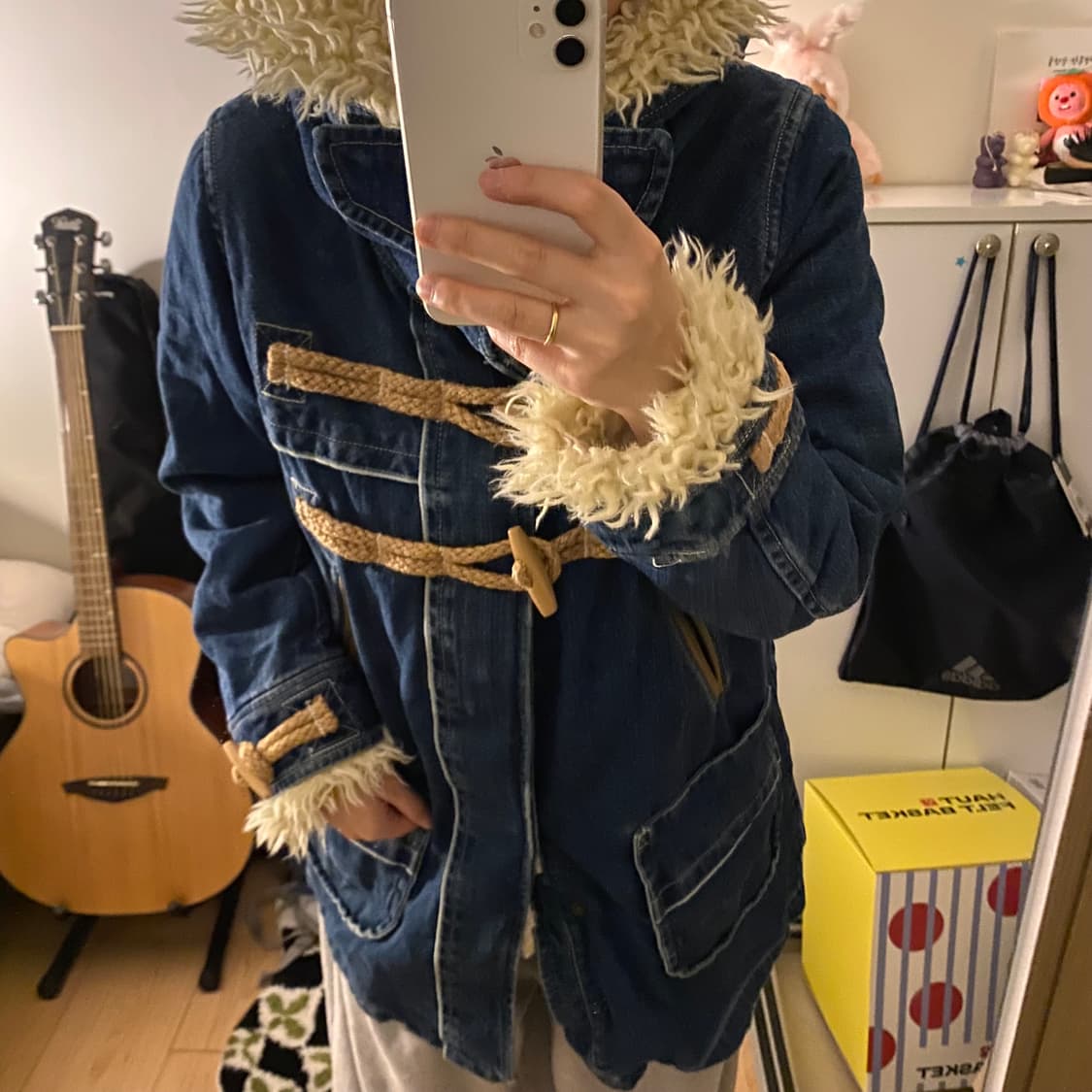 일본빈티지 청 퍼 코트 (내피 = 퍼 탈부착 가능) 상품이미지1