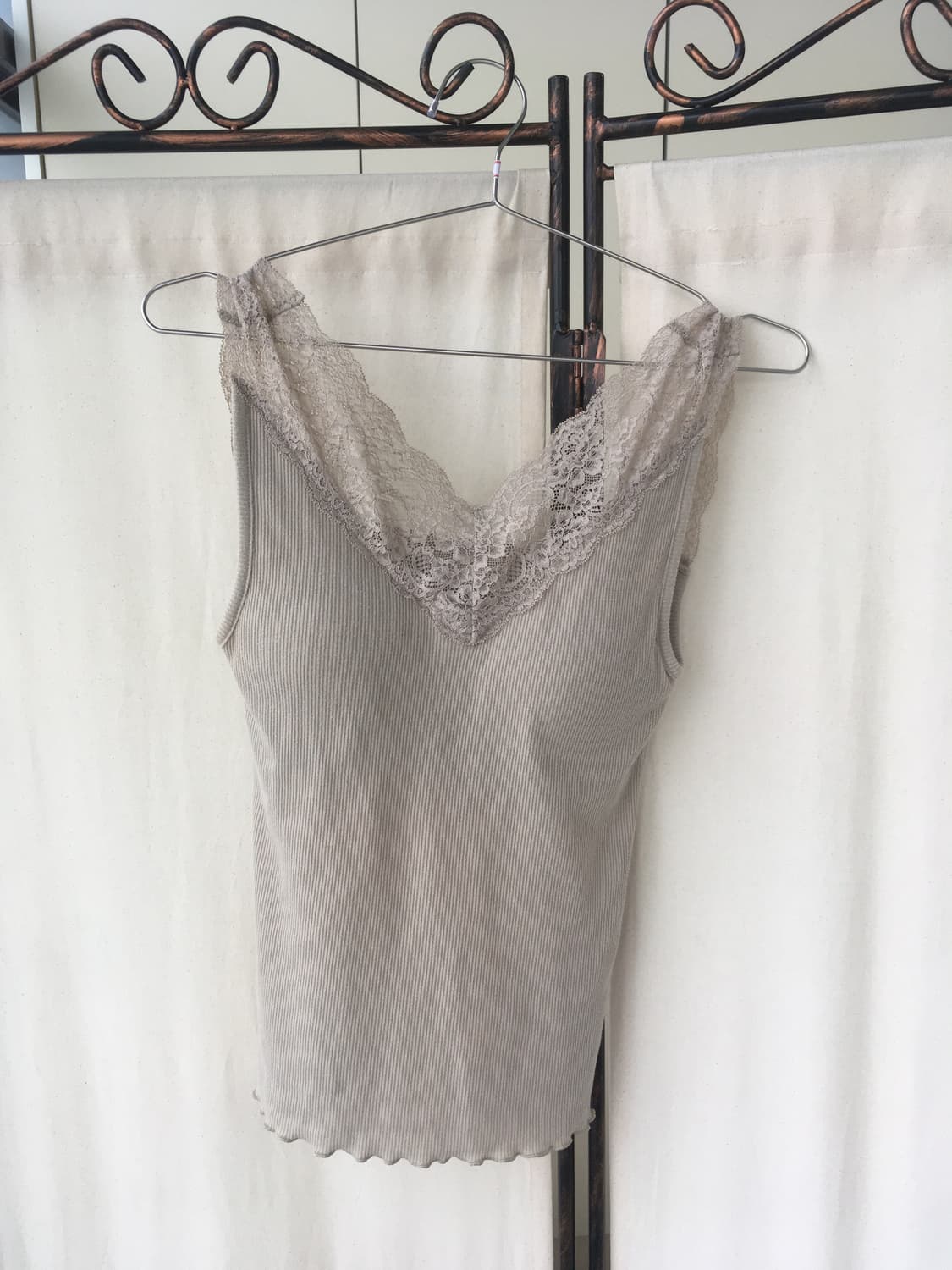 Set)카키민트 레이스나시 + 올리브롱슬리브 + 모리 레이스 원피스 상품이미지8