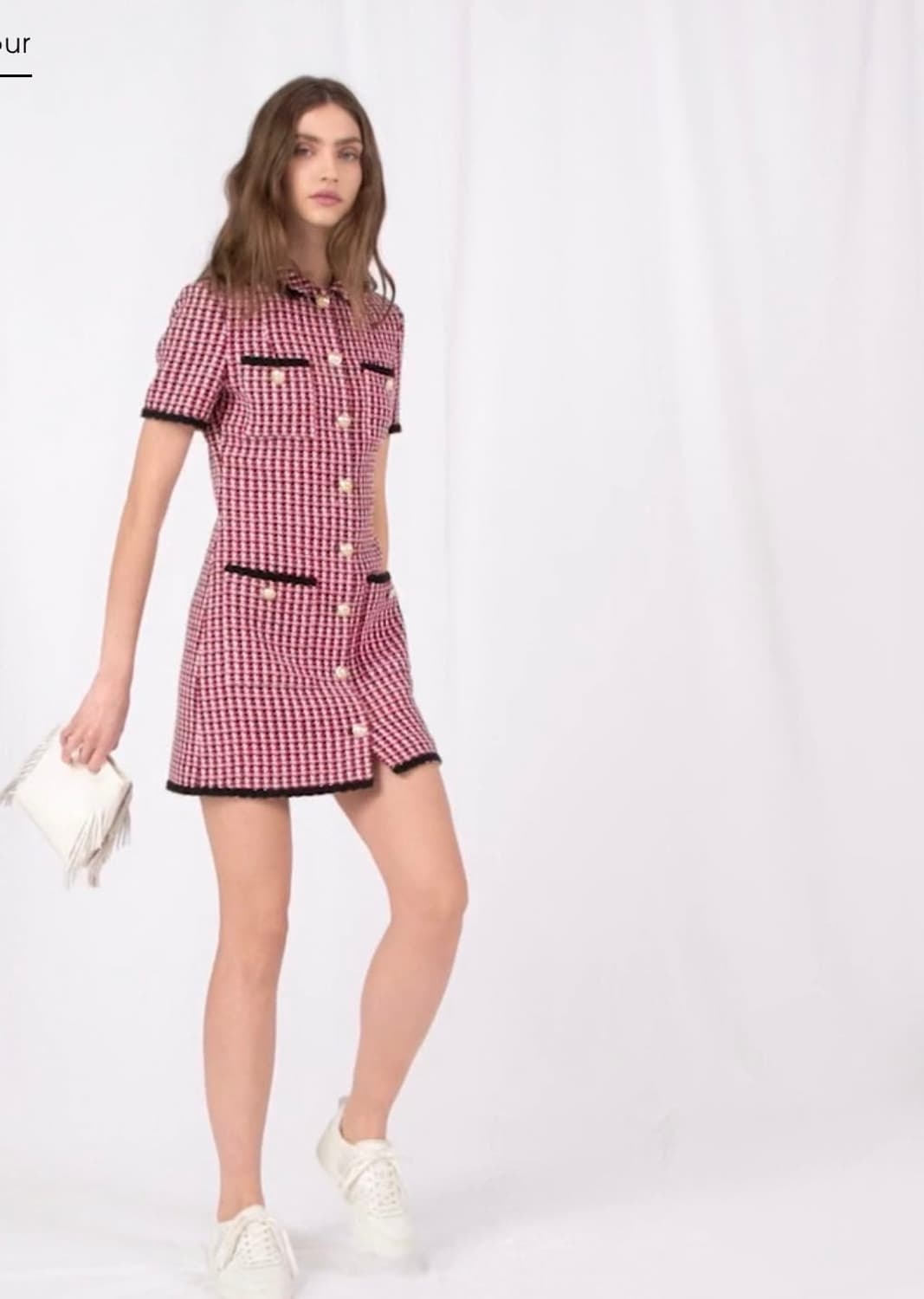 [36]마쥬 레드체크 트위드 원피스 상품이미지3