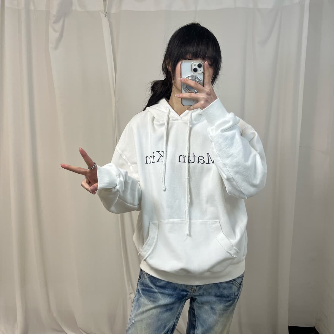 Matin Kim white hoodie  상품이미지2