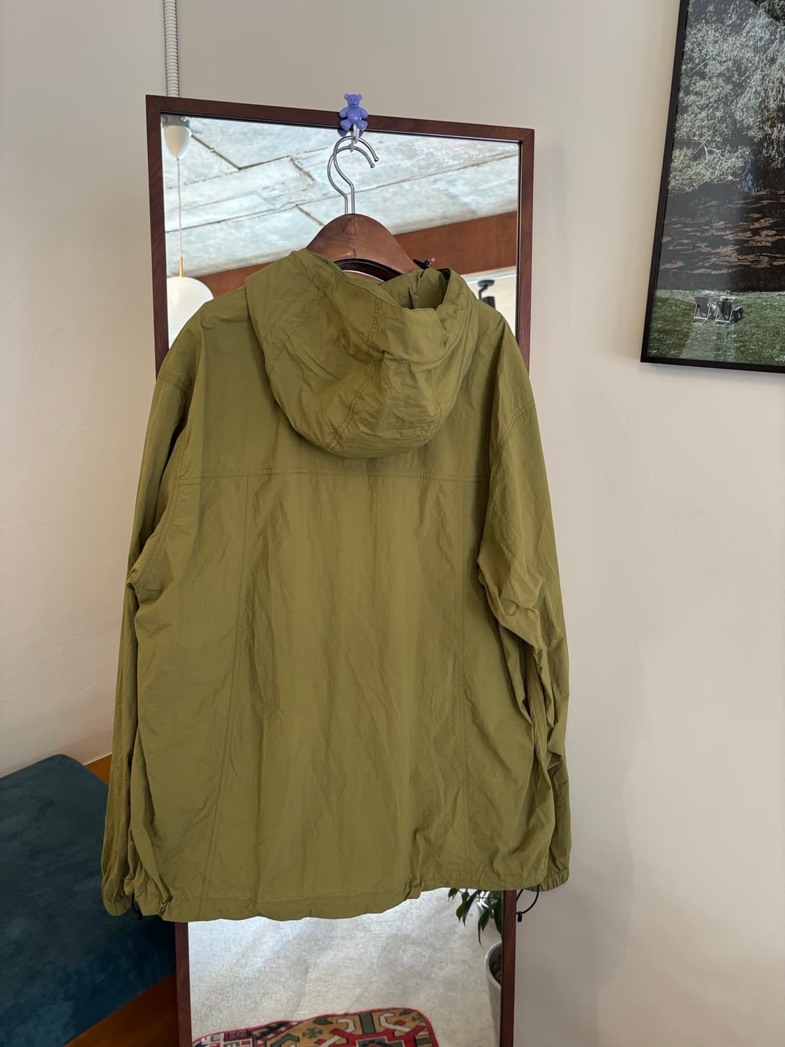 스웨덴 올리브그린 후드 바람막이 자켓 상품이미지4