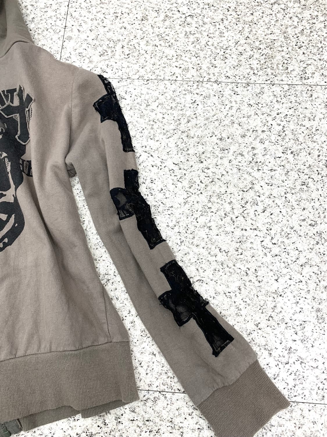 M.K.R cross lace detail hoodie  상품이미지6