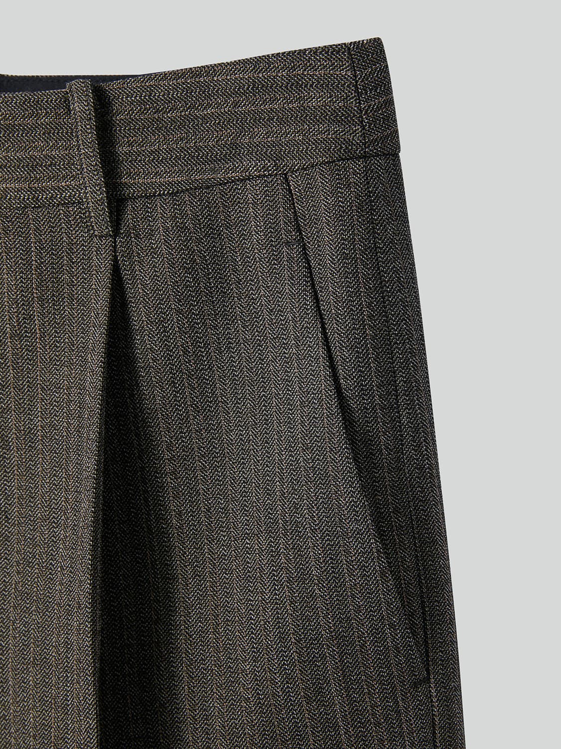 렉토 26SS 브로큰 헤링본 수트 팬츠 다크 카키 상품이미지10