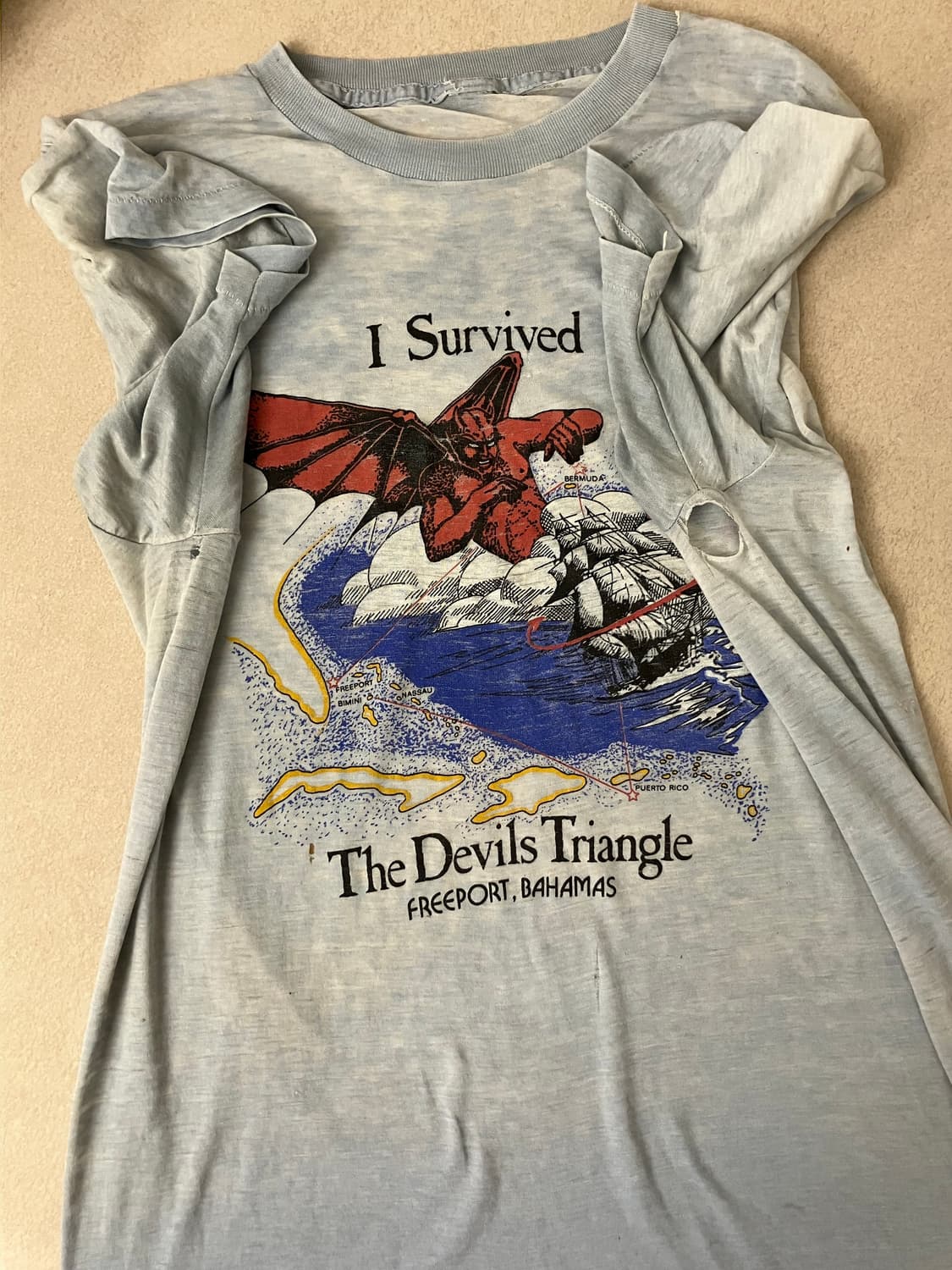 90s distressed trashed devil tee 상품이미지2