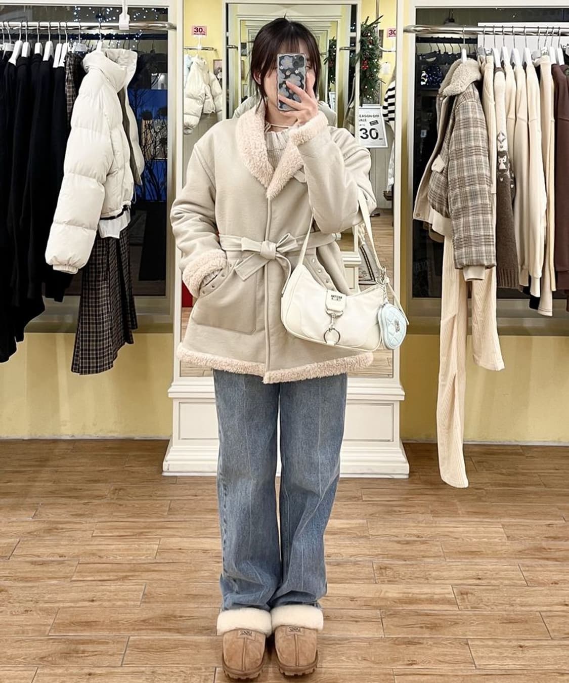 비터셀즈 무스탕 새상품 프리사이즈 상품이미지1