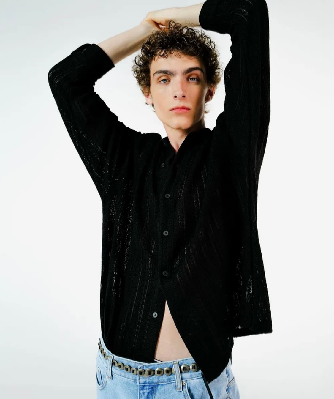 아노블리어 크로셰 셔츠 블랙 (정가 5만원) 상품이미지2