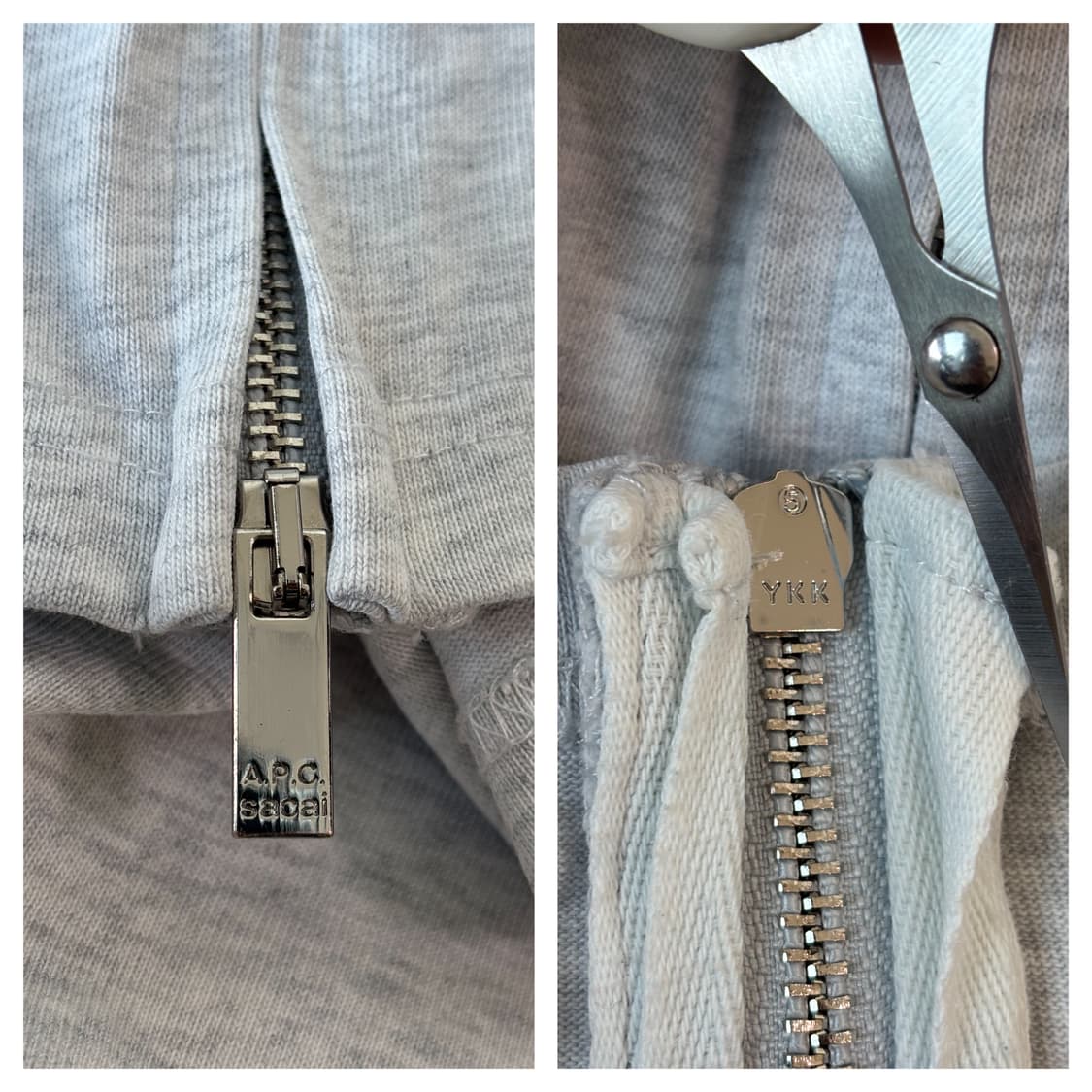 APC Sacai 콜라보 사이드집업 반팔티M/멜란지 상품이미지5