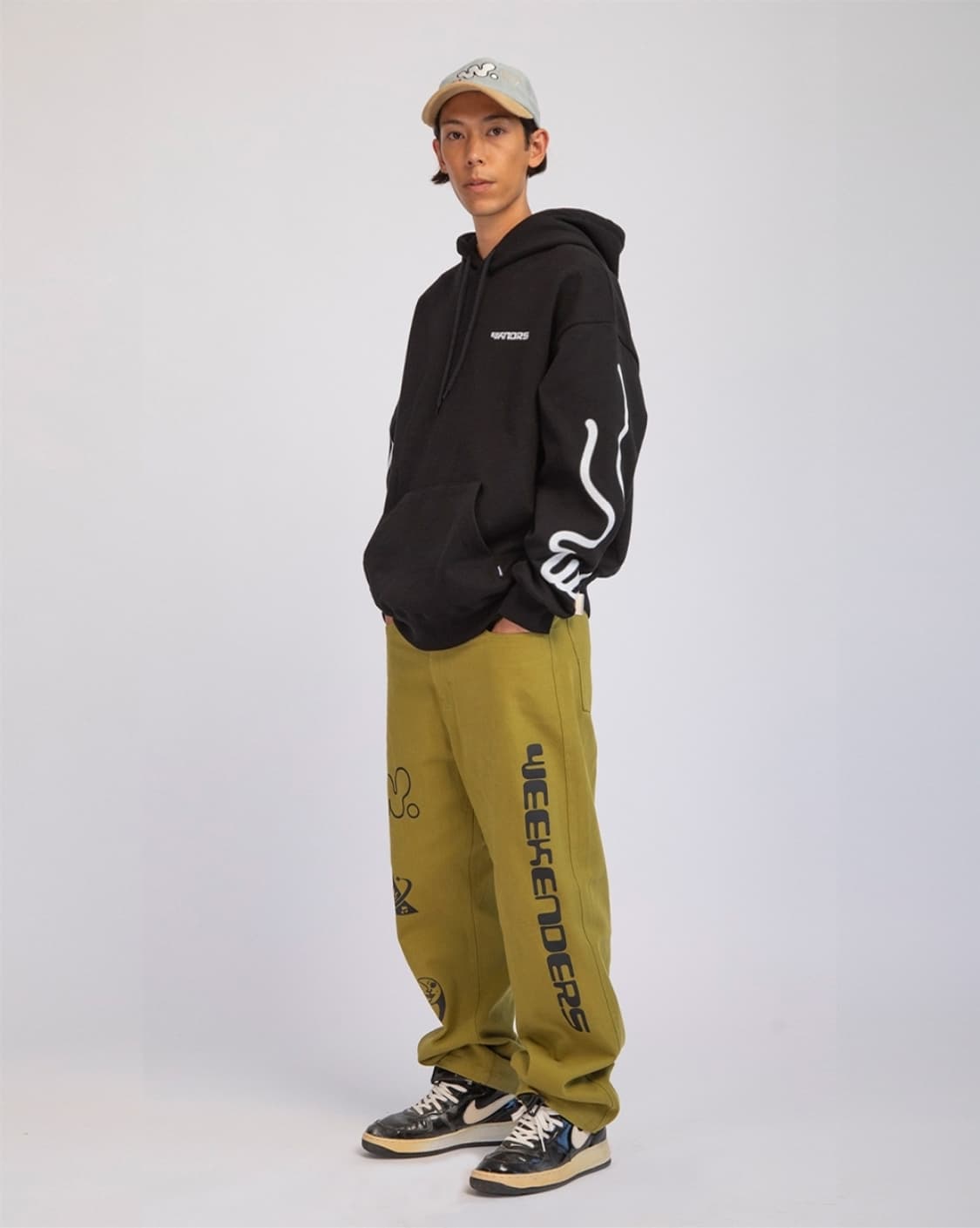 위캔더스 코튼 팬츠 바지 카키 상품이미지3