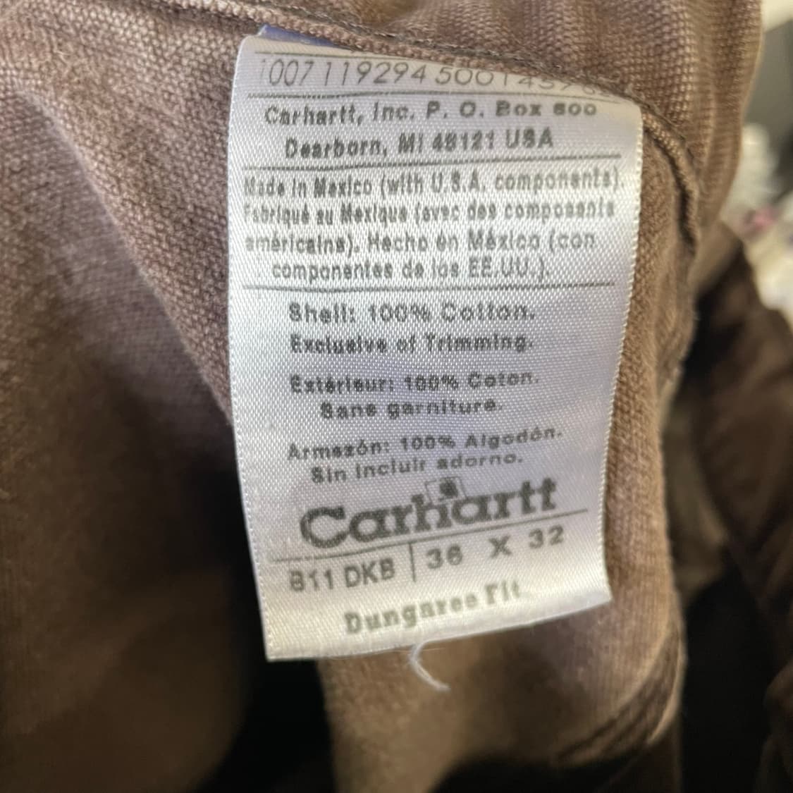 칼하트 다크 브라운 워크팬츠 상품이미지8