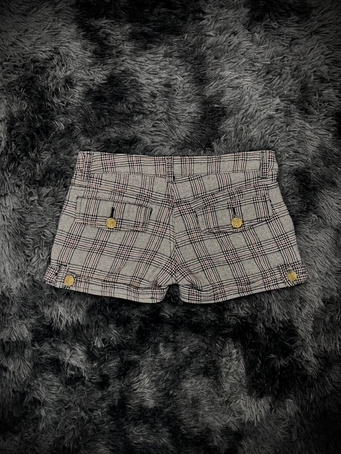 체크 금장 로우라이즈 숏팬츠 상품이미지2
