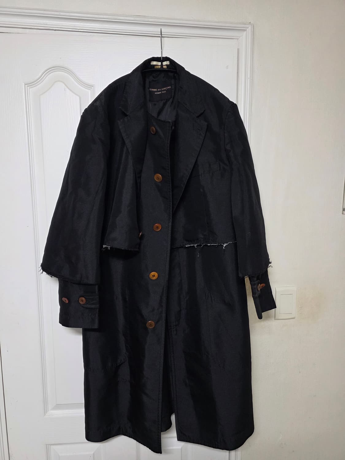 20AW 꼼데가르송 옴므플러스 케이프 코트 M 블랙 상품이미지2