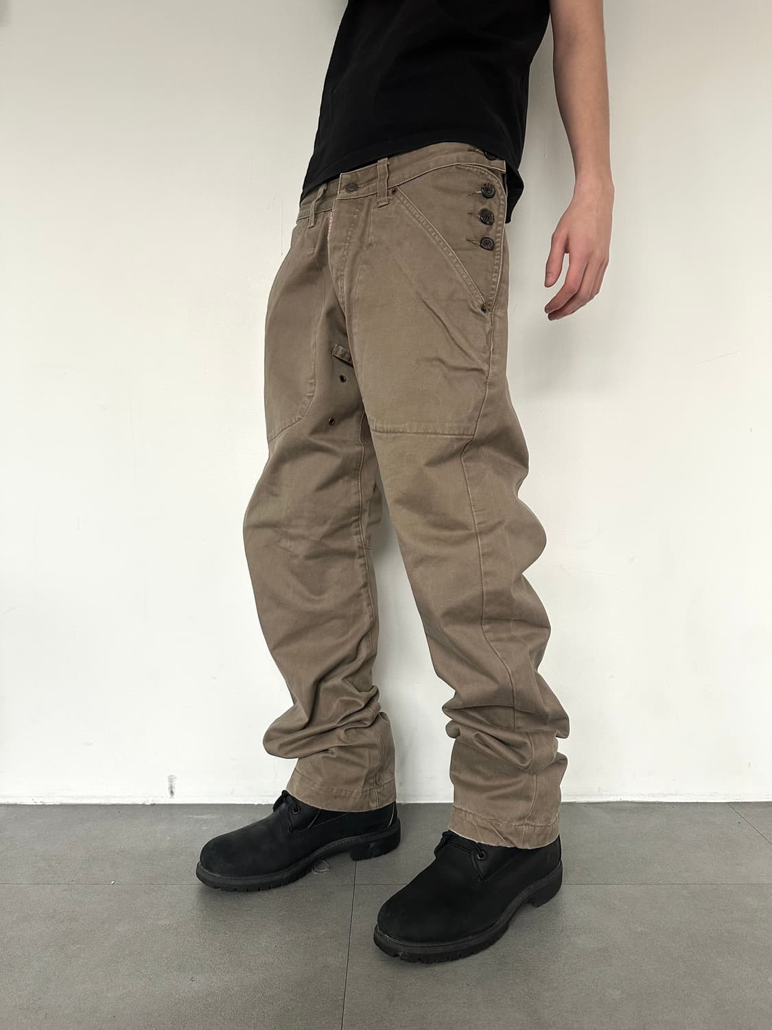 디스퀘어드 브라운 레이어드 포켓 워크팬츠 상품이미지2