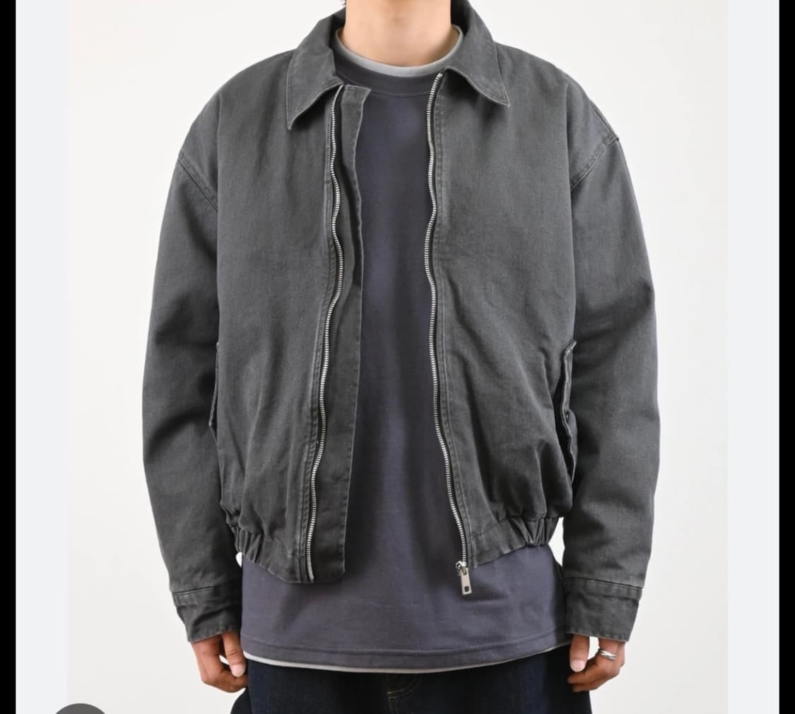 [48] 준지 가먼트다잉 크롭 블루종  상품이미지4