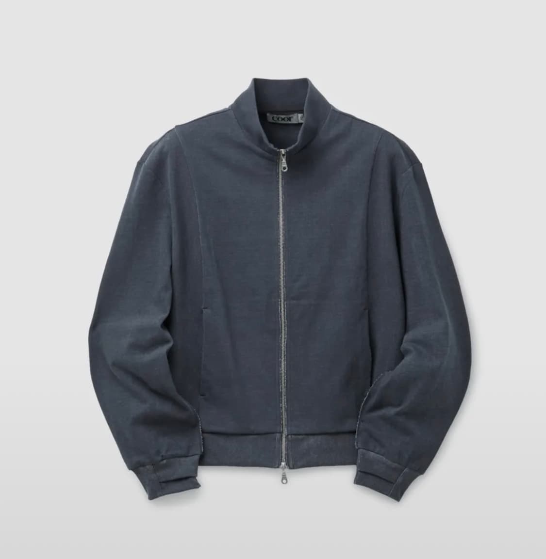 [L] 쿠어 워시드 코튼 스탠드 카라 믹스드 집업 워시드차콜그레이 상품이미지1