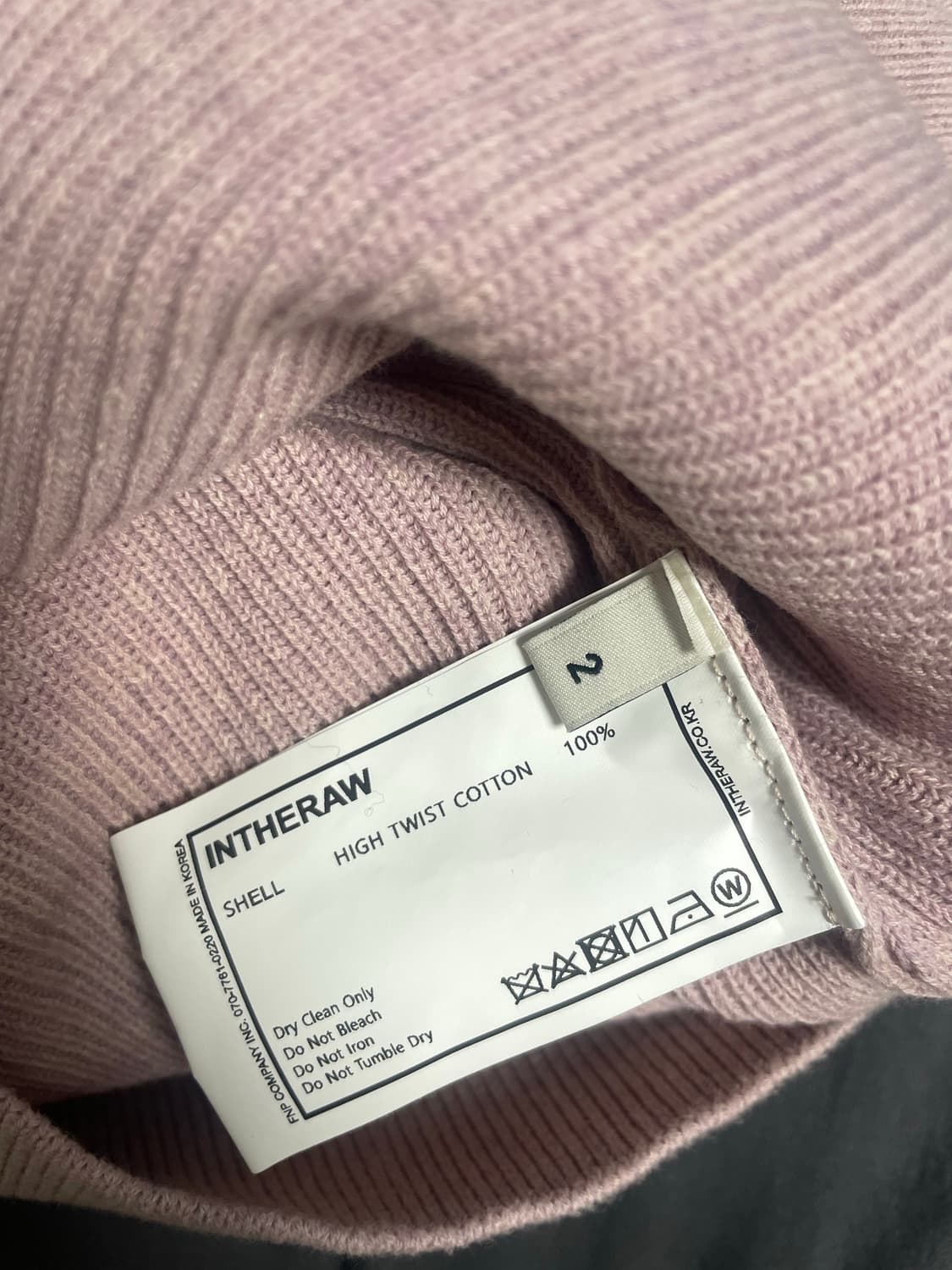 인더로우 코튼 립 니트 크루넥 핑크멜란지 2 상품이미지3