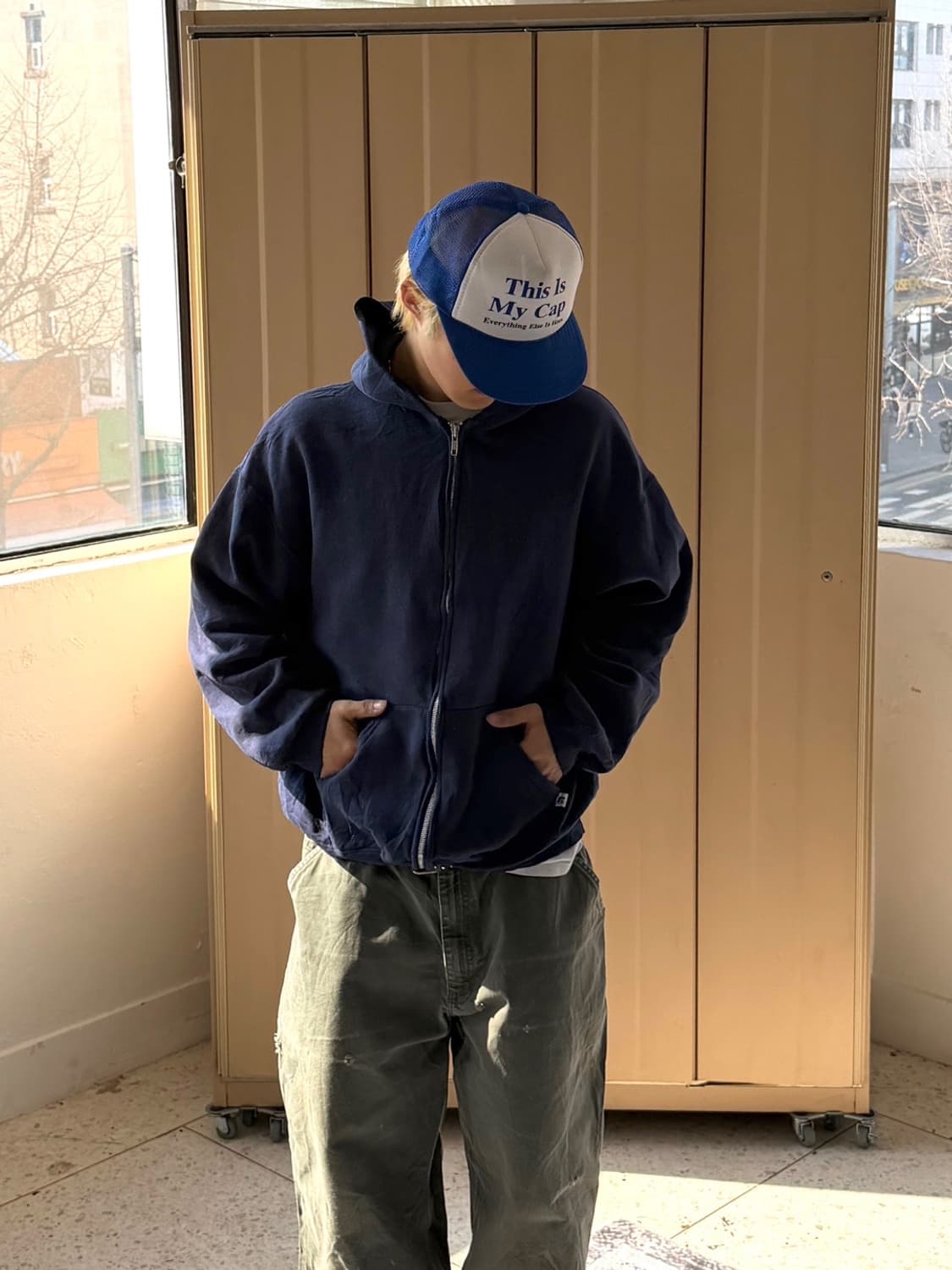 러셀 후드집업 네이비 상품이미지1