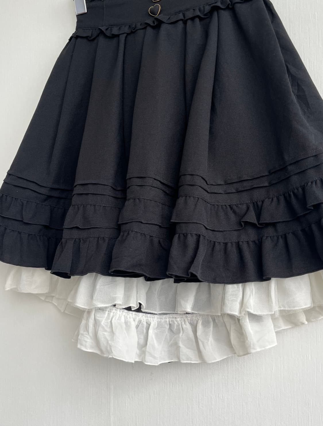 Secret Honey 블랙 프릴 아일렛 스커트 상품이미지3