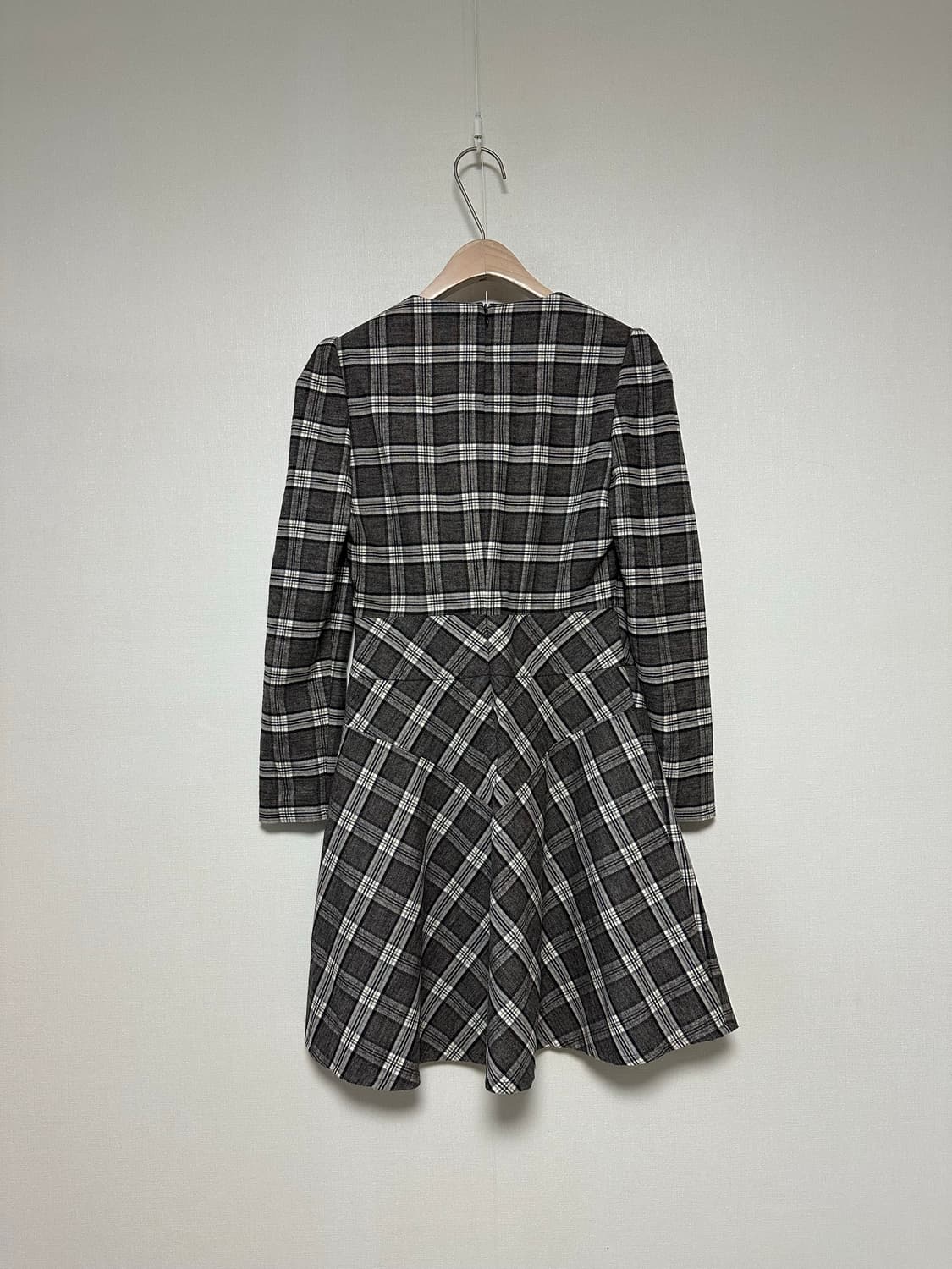 마쥬 체크 모직 원피스 상품이미지2