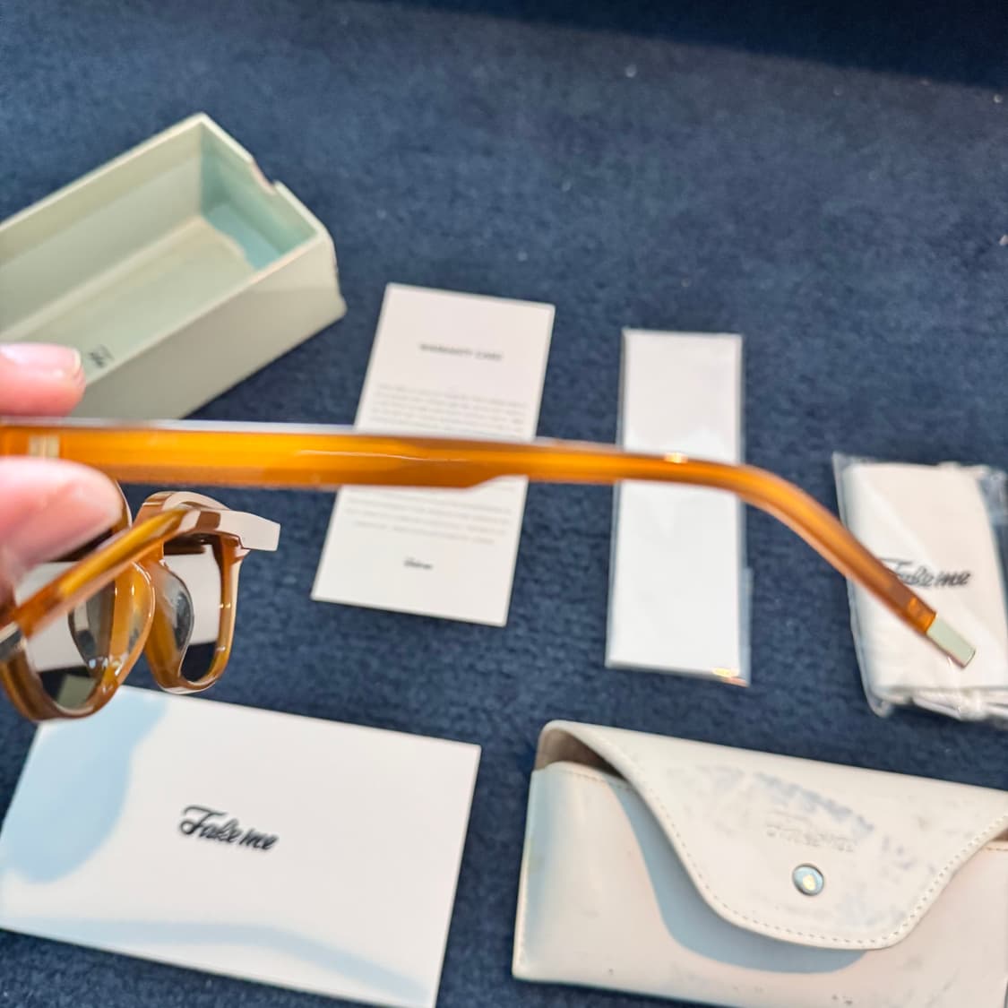 Fake me 페이크미 갈색 브라운 선글라스 오렌지 풀세트 상품이미지7