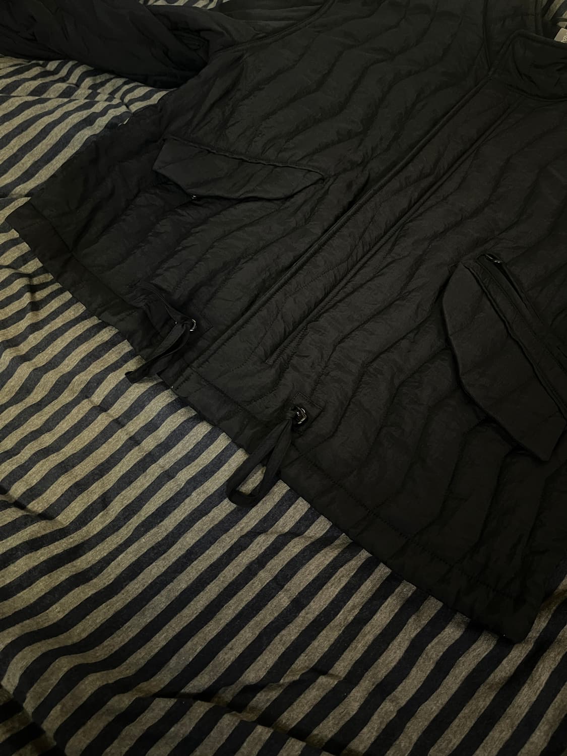 [L] 언어펙티드 21fw 퀼티드 퀼팅 블루종 자켓 네이비 상품이미지4