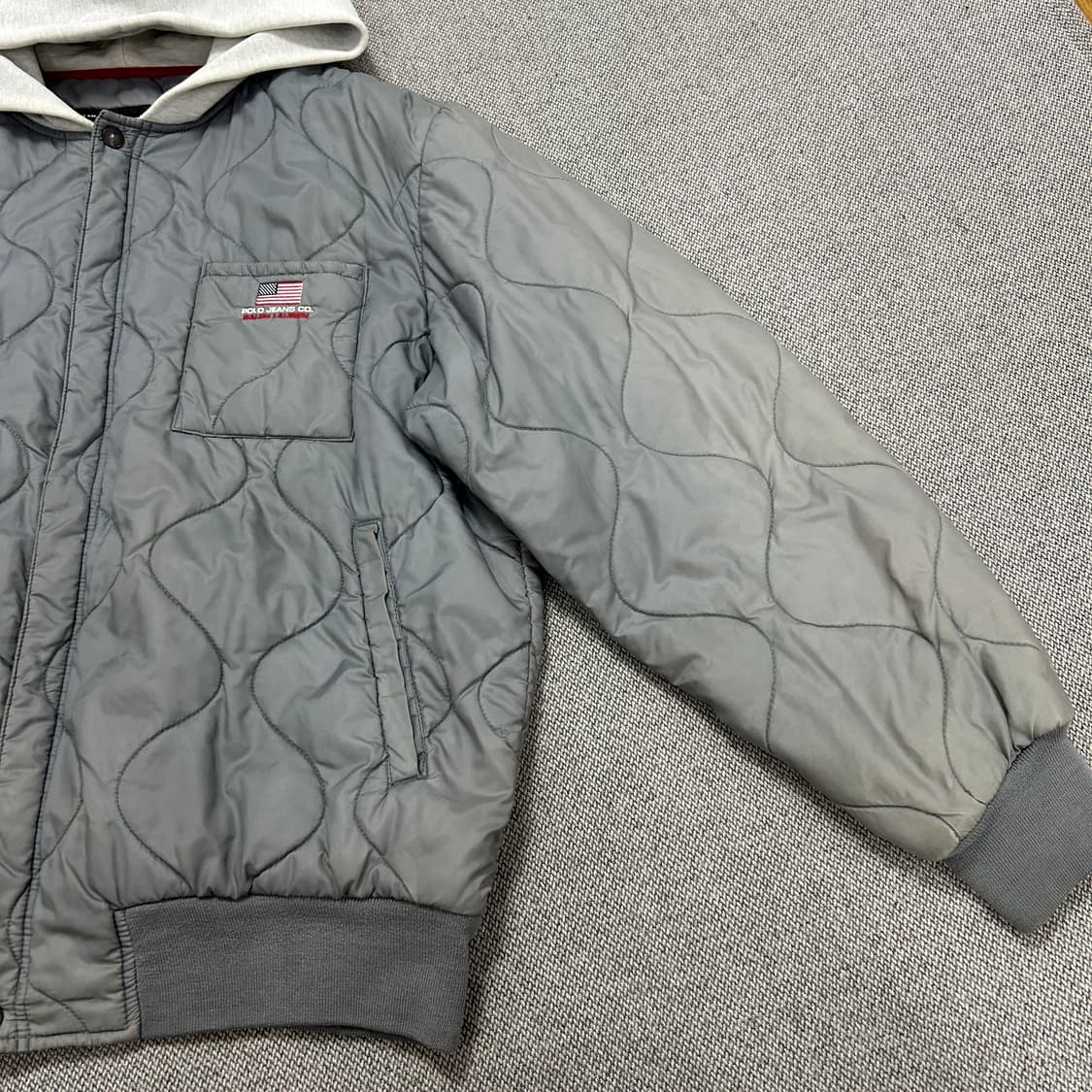 폴로 빈티지 성조기 후드 퀼팅 자켓(L) 상품이미지2