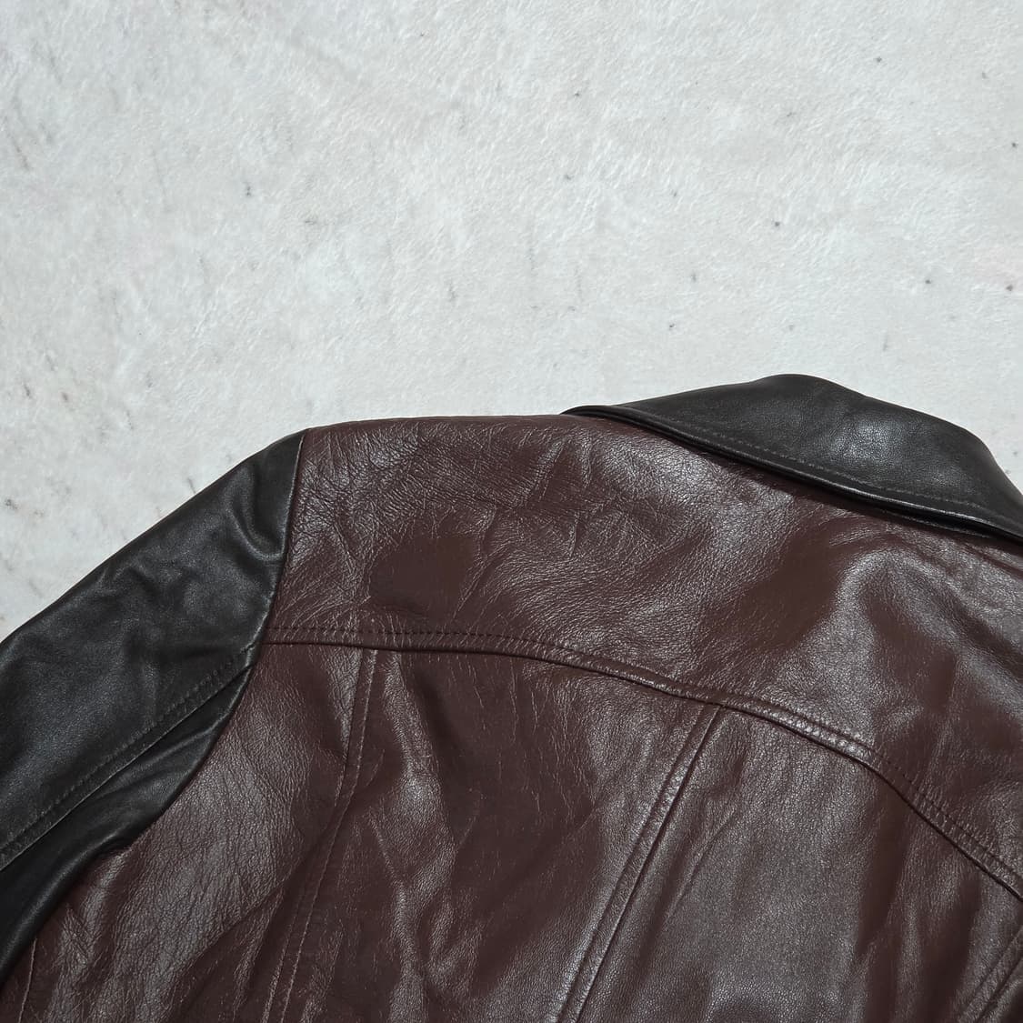 빈티지 리얼 레더 레드 브라운 양가죽 자켓 상품이미지5
