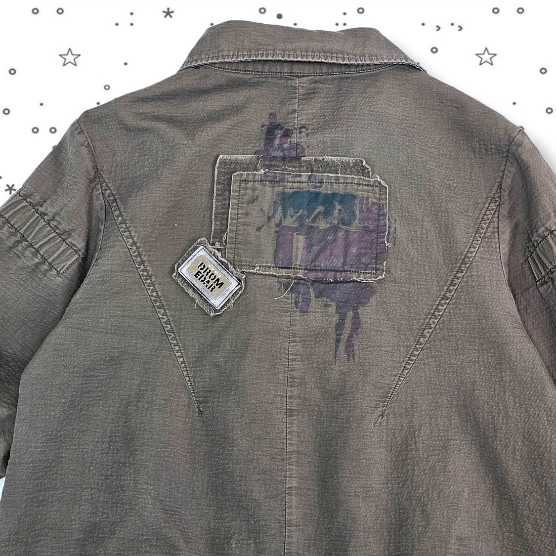 F  DROM EDAR 빈티지 그런지 워싱 집업 반팔 자켓 상품이미지6