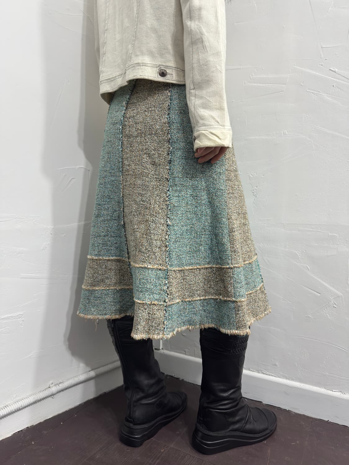 cest mojieu twid patchwork design skirt 상품이미지6