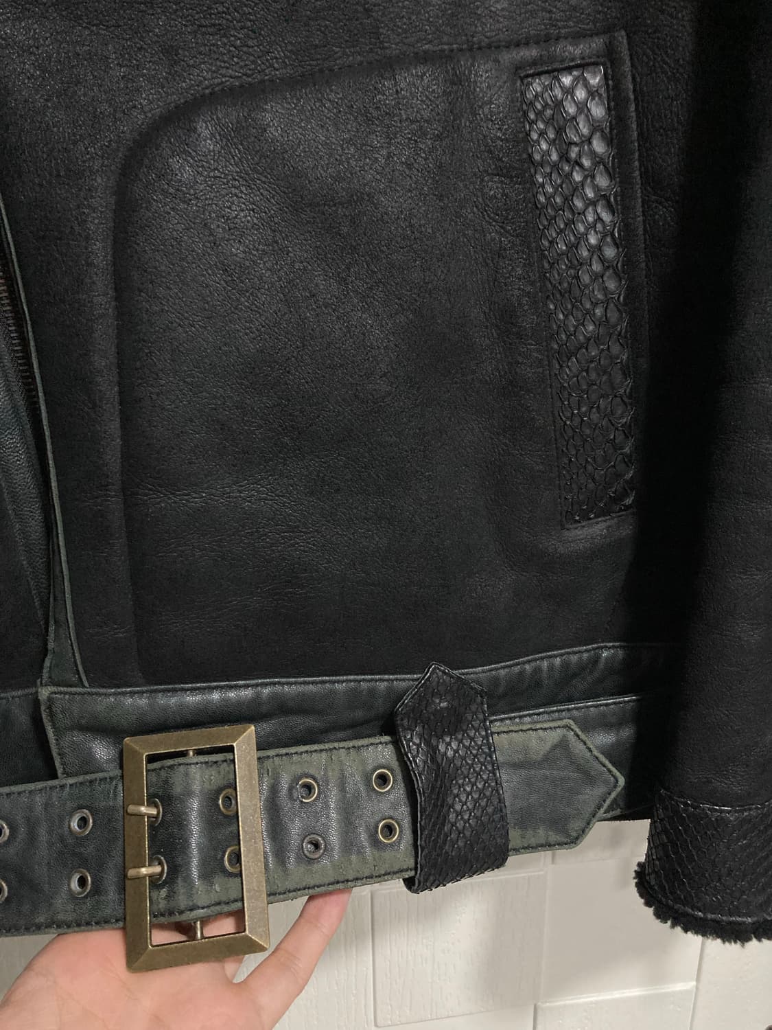 파이톤 무스탕 자켓 상품이미지8