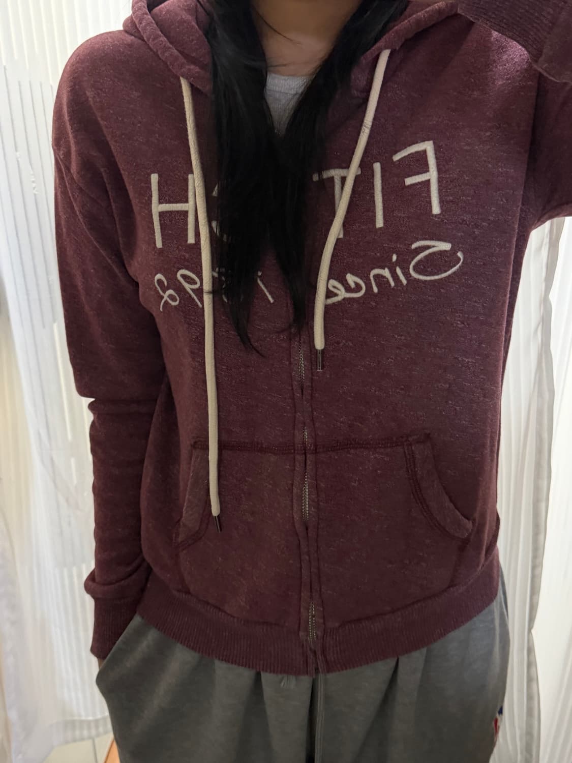 아베크롬비 버건디 후드집업 s 상품이미지1