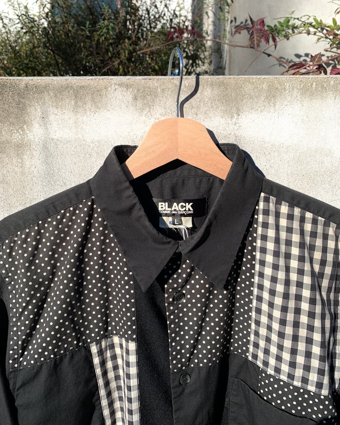 꼼데가르송 블랙 패치워크 셔츠 상품이미지2