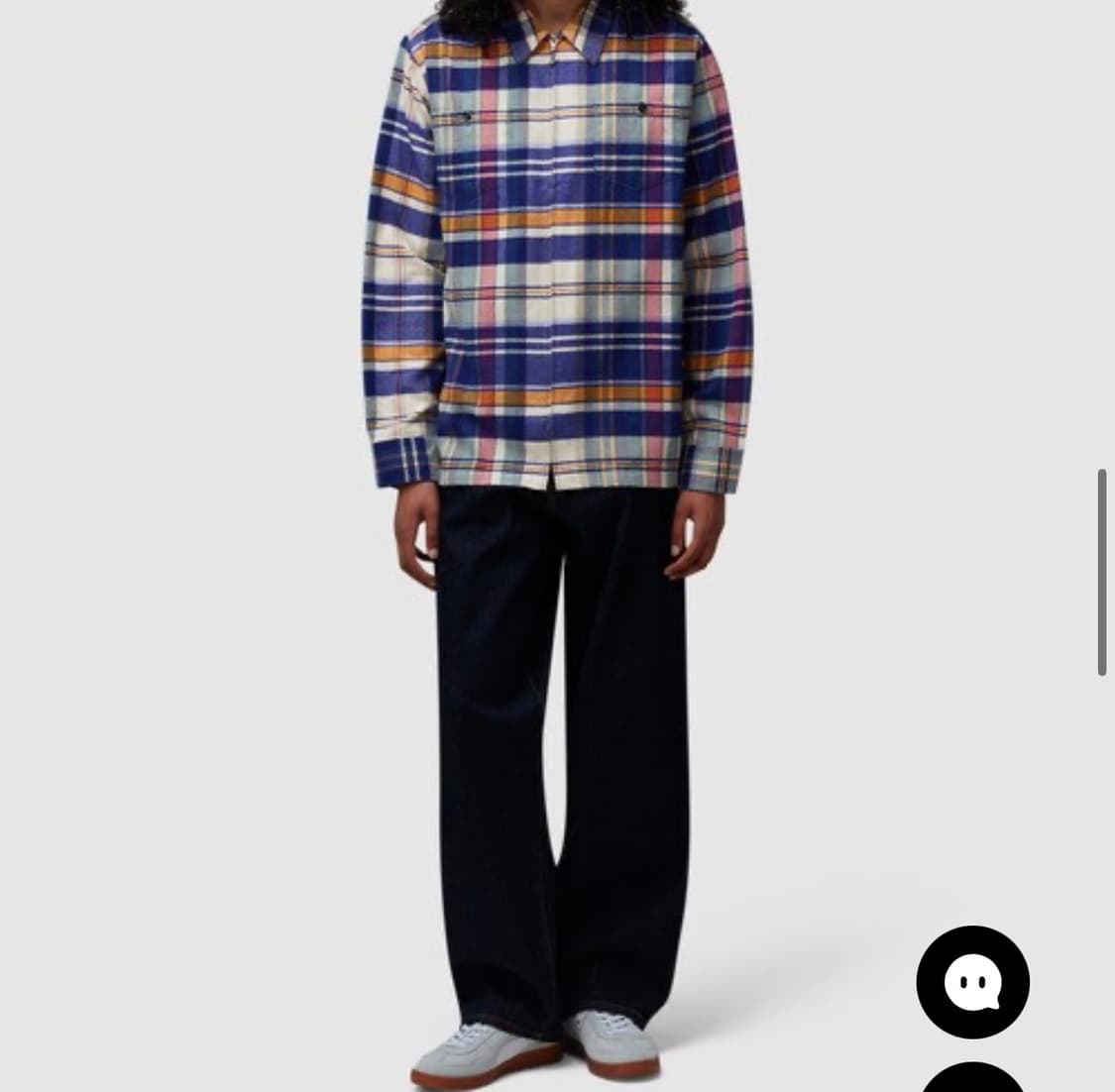 [M] 100] 노아 플란넬 집업 체크 셔츠 상품이미지5